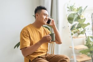 A man on the phone with a lawyer